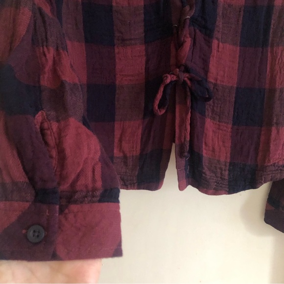 ❤️Cloth &Stone Anthropologie Plaid Long Sleeve Top Size S - Picture 6 of 6